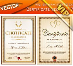 证书模板：Certificate vector 17